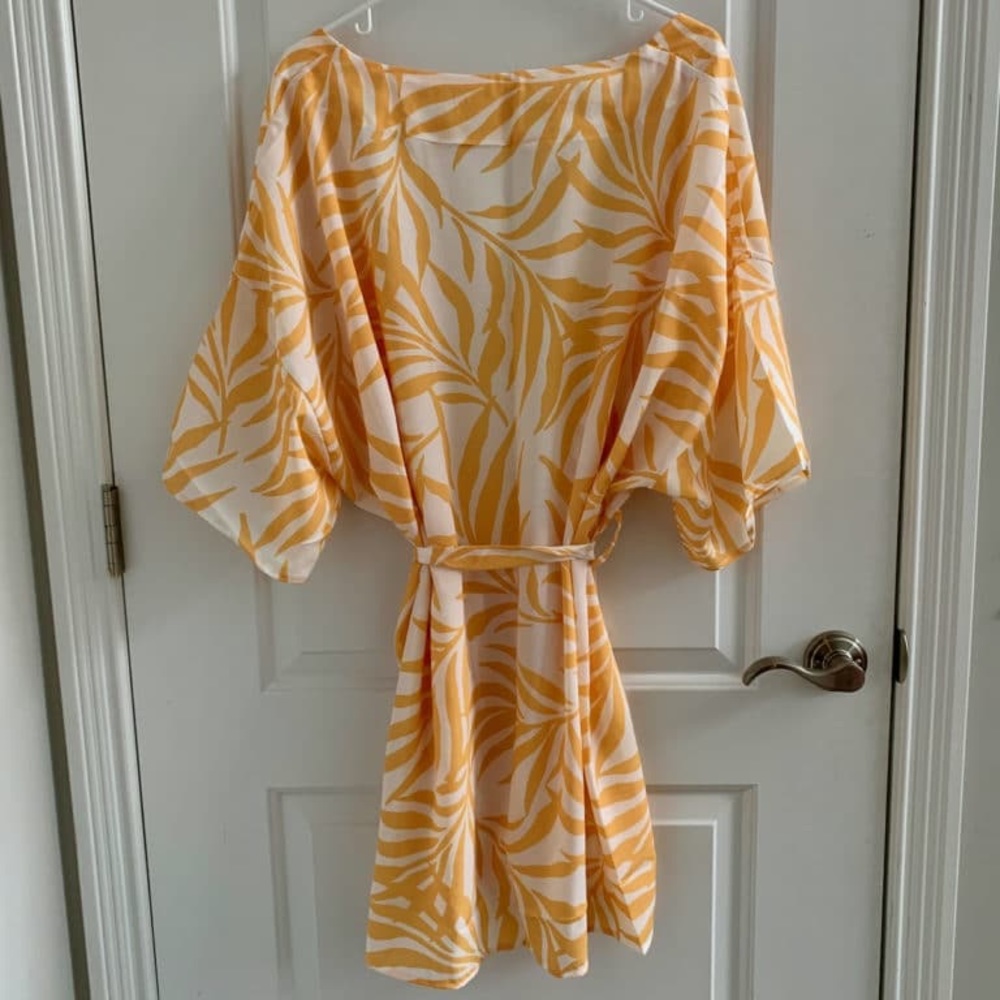 Maison Du Soir Magnolia Luxe Robe Kimono M/L Palm Print - Picture 6 of 10